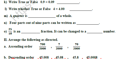 CBSE Class 4 Mathematics Worksheet Set U